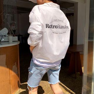 Letter-printed Anorak Windbreaker