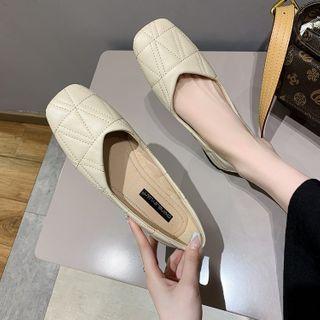 Quilted Square-toe Flats
