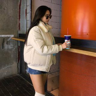 Faux-fur Collar Padded Flight Jacket