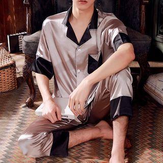 Loungewear Set : Elbow-sleeve Top + Pants