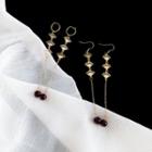 Alloy Fan & Agate Bead Dangle Earring