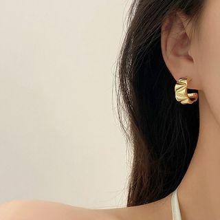 Irregular Alloy Open Hoop Earring 1 Pair - E4133 - 925 Silver - Gold - One Size