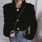 Furry Cardigan Black - One Size