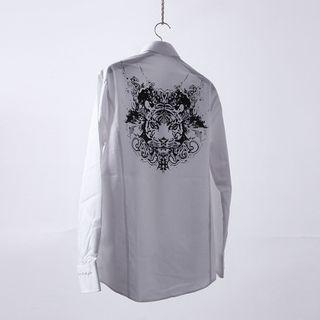 Tiger-printed Seam-trim Shirt