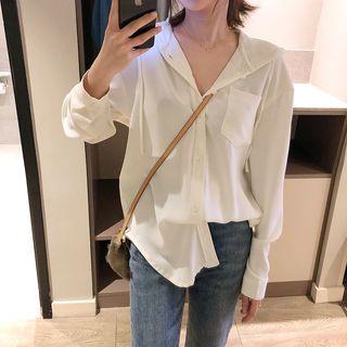 Hooded Chiffon Shirt