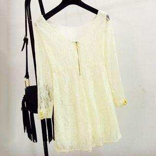 Long-sleeve A-line Lace Minidress