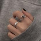 Lettering / Knot Sterling Silver Open Ring