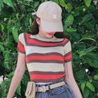 Striped Crewneck Top Almond - One Size