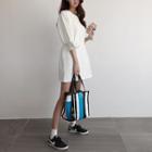 Snap-button Trim Convertible Mini Dress