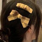 Plaid Bow / Shirred Fabric Hair Clip