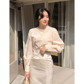 Dali Hotel Bishop-sleeve Cotton Blouse