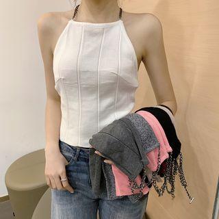 Chain Strap Halter Top