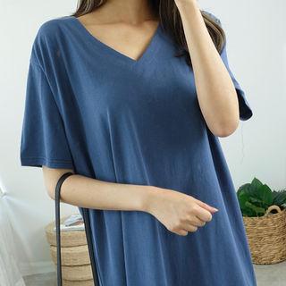 V-neck Maxi T-shirt Dress