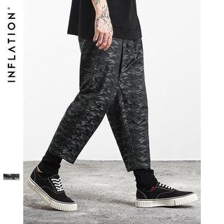 Mock Two-piece Camo Cropped Pants