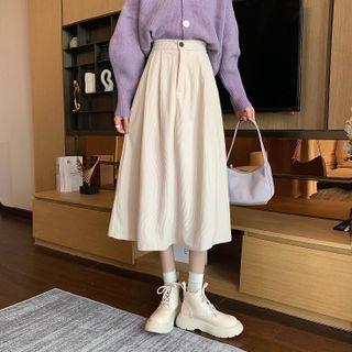 Corduroy High-waist A-line Semi Skirt