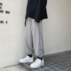 Drawstring-cuff Side-button Sweatpants