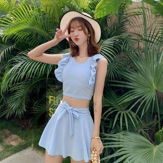 Set: Ruffle Tankini Top + Skirt
