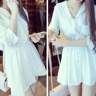 Elbow-sleeve Elasticized Tunic