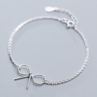 925 Sterling Silver Bow Bracelet S925 Silver - Bracelet - Silver - One Size