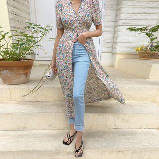 Button-through Maxi Bloom Dress