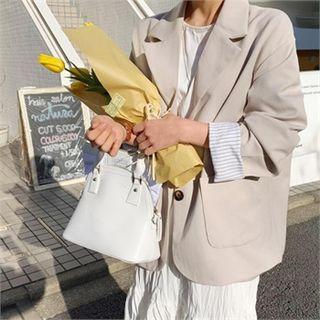 Single-breasted Pocket-detail Jacket Beige - One Size