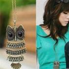 Owl Necklace Brown - One Size