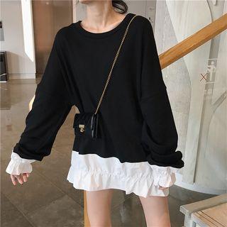 Mock Two-piece Pullover Black - One Size
