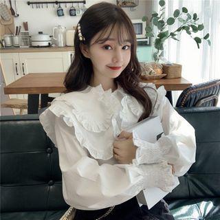 Long-sleeve Ruffled Layered Collar Blouse
