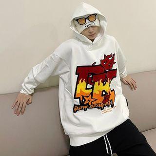 Embroider Letter Oversize Sweatshirt