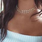 Fringed Alloy Choker Yellow - One Size