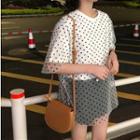 Dotted Mock Two Piece Short-sleeve T-shirt