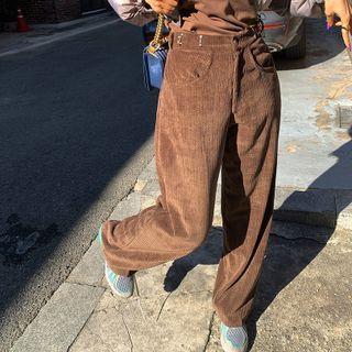 Hook-and-eye Corduroy Pants
