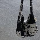 Tie-dyed Cotton Crossbody Bag Black & White - One Size