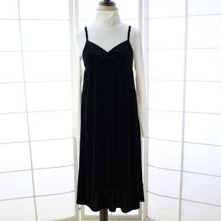 Set : Turtleneck Top + Strap Velvet Dress