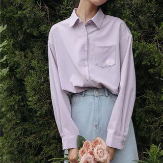 Long-sleeve Shirt Light Purple - One Size
