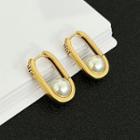 Faux Pearl Alloy Earring Eh1236 - 1 Pair - Gold - One Size