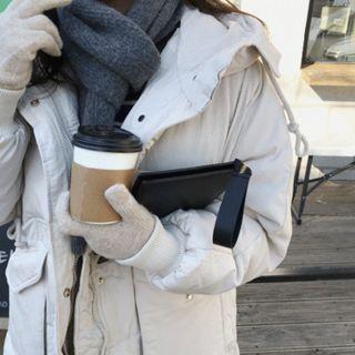 Hooded Pocket-patch Padded Coat