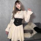 Bell-sleeve Corset Mini A-line Dress