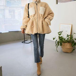 Drawstring-waist Sherpa-fleece Jacket