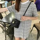Striped Short Sleeve T-shirt Dress