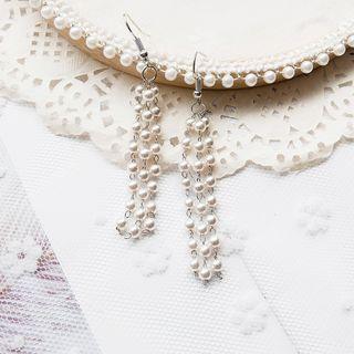 Faux Pearl Fringed Earrings As Shown In Figure - One Size