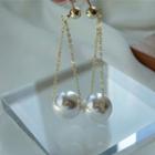 Faux Pearl Chain Drop Earring / Clip-on Earring