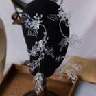 Wedding Leaf Faux Crystal Headpiece 1 Pair - White - One Size