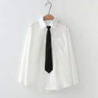 Plain Shirt With Tie - Shirt - White - One Size