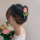 Tulip Plastic Hair Clamp 0862 - Pink & Green - One Size