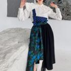 Ruffle Blouse / Asymmetrical A-line Skirt
