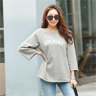 Letter Print Cropped Raglan T-shirt