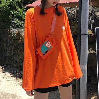 Set: Long-sleeve Print T-shirt + Waist Bag