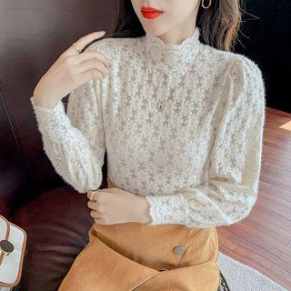 Lace Turtleneck Blouse