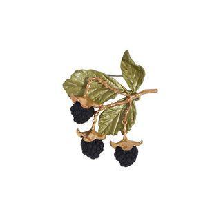 Fashion And Elegant Enamel Blackberry Brooch Silver - One Size